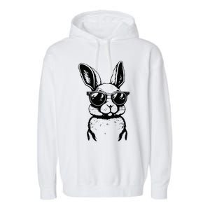 Bunny Face With Sunglasses For Easter Day Garment-Dyed Fleece Hoodie