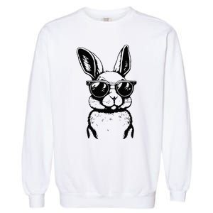 Bunny Face With Sunglasses For Easter Day Garment-Dyed Sweatshirt