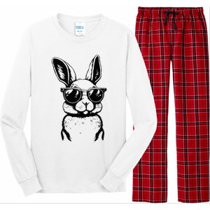 Bunny Face With Sunglasses For Easter Day Long Sleeve Pajama Set