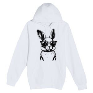 Bunny Face With Sunglasses For Easter Day Premium Pullover Hoodie