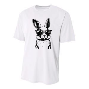 Bunny Face With Sunglasses For Easter Day Youth Performance Sprint T-Shirt