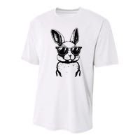 Bunny Face With Sunglasses For Easter Day Youth Performance Sprint T-Shirt