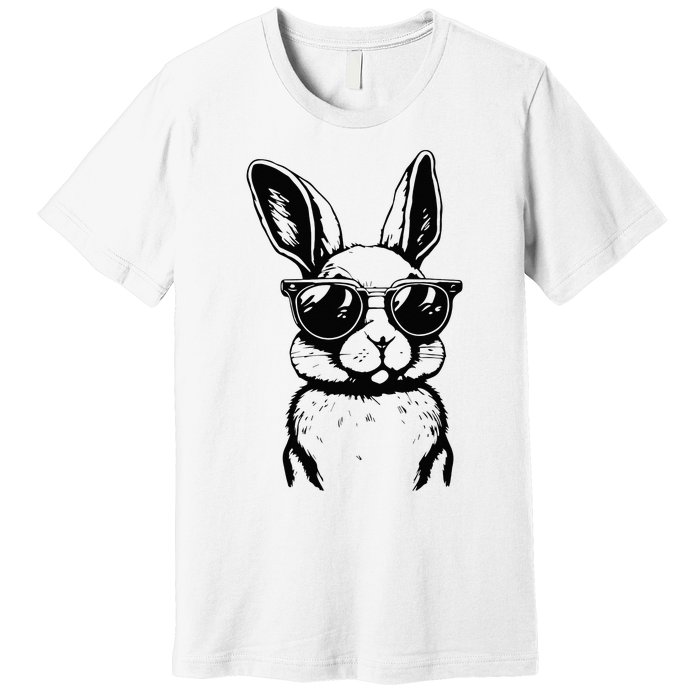 Bunny Face With Sunglasses For Easter Day Premium T-Shirt