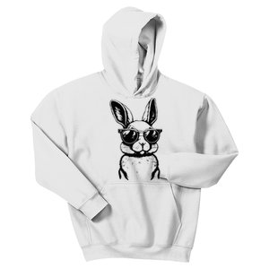 Bunny Face With Sunglasses For Easter Day Kids Hoodie