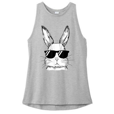 Bunny Face With Sunglasses For Boy  Kid Easter Day Ladies PosiCharge Tri-Blend Wicking Tank