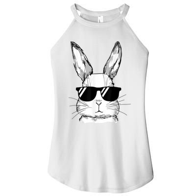 Bunny Face With Sunglasses For Boy  Kid Easter Day Women’s Perfect Tri Rocker Tank