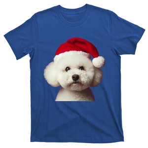 Bichon Frise With Santa Hat Christmas Xmas Dog Owner Mom Dad Gift T-Shirt