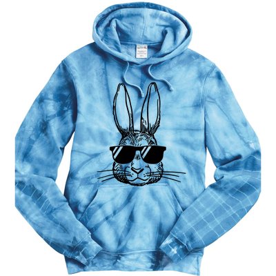 Bunny Face With Sunglasses For Boys Men Kids Easter Day Tie Dye Hoodie