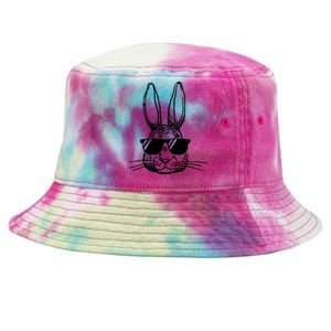 Bunny Face With Sunglasses For Boys Men Kids Easter Day Tie-Dyed Bucket Hat