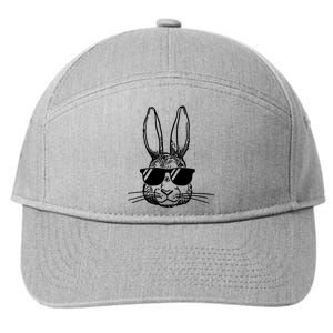 Bunny Face With Sunglasses For Boys Men Kids Easter Day 7-Panel Snapback Hat