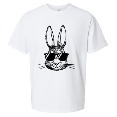 Bunny Face With Sunglasses For Boys Men Kids Easter Day Sueded Cloud Jersey T-Shirt