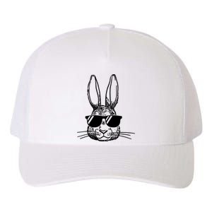 Bunny Face With Sunglasses For Boys Men Kids Easter Day Yupoong Adult 5-Panel Trucker Hat