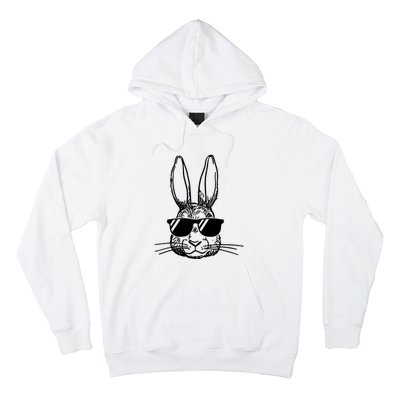 Bunny Face With Sunglasses For Boys Men Kids Easter Day Hoodie