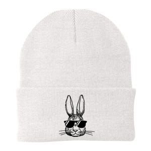 Bunny Face With Sunglasses For Boys Men Kids Easter Day Knit Cap Winter Beanie