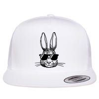 Bunny Face With Sunglasses For Boys Men Kids Easter Day Flat Bill Trucker Hat