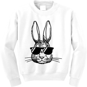 Bunny Face With Sunglasses For Boys Men Kids Easter Day Kids Sweatshirt