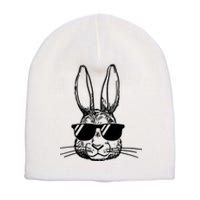 Bunny Face With Sunglasses For Boys Men Kids Easter Day Short Acrylic Beanie