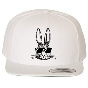 Bunny Face With Sunglasses For Boys Men Kids Easter Day Wool Snapback Cap