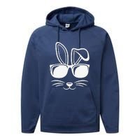 Bunny Face With Sunglasses Easter Day Performance Fleece Hoodie