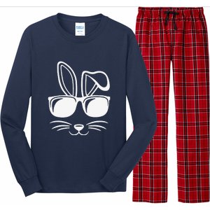 Bunny Face With Sunglasses Easter Day Long Sleeve Pajama Set