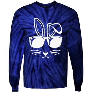 Bunny Face With Sunglasses Easter Day Tie-Dye Long Sleeve Shirt