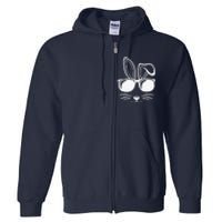 Bunny Face With Sunglasses Easter Day Full Zip Hoodie