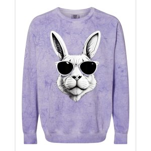 Bunny Face With Sunglasses Easter Day Colorblast Crewneck Sweatshirt