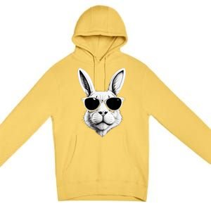 Bunny Face With Sunglasses Easter Day Premium Pullover Hoodie