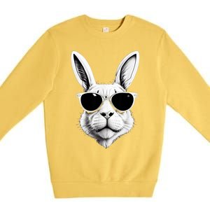 Bunny Face With Sunglasses Easter Day Premium Crewneck Sweatshirt