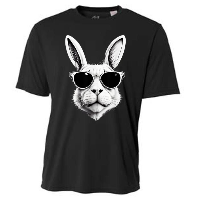 Bunny Face With Sunglasses Easter Day Cooling Performance Crew T-Shirt