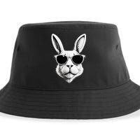 Bunny Face With Sunglasses Easter Day Sustainable Bucket Hat