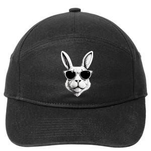 Bunny Face With Sunglasses Easter Day 7-Panel Snapback Hat