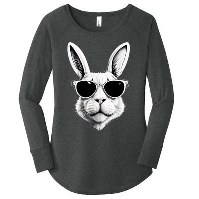 Bunny Face With Sunglasses Easter Day Women's Perfect Tri Tunic Long Sleeve Shirt