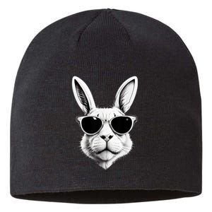 Bunny Face With Sunglasses Easter Day Sustainable Beanie