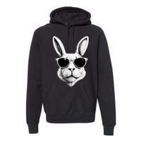 Bunny Face With Sunglasses Easter Day Premium Hoodie