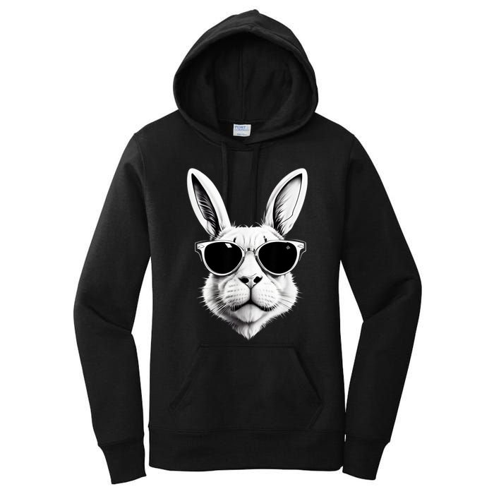 Bunny Face With Sunglasses Easter Day Women's Pullover Hoodie