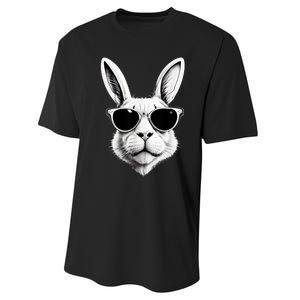 Bunny Face With Sunglasses Easter Day Performance Sprint T-Shirt