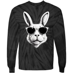 Bunny Face With Sunglasses Easter Day Tie-Dye Long Sleeve Shirt