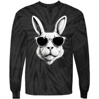 Bunny Face With Sunglasses Easter Day Tie-Dye Long Sleeve Shirt