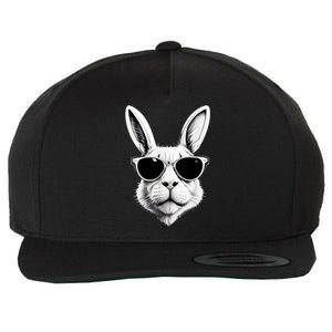 Bunny Face With Sunglasses Easter Day Wool Snapback Cap