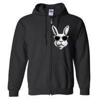 Bunny Face With Sunglasses Easter Day Full Zip Hoodie