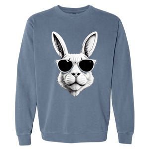 Bunny Face With Sunglasses Easter Day Garment-Dyed Sweatshirt