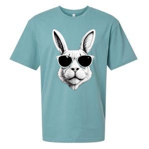 Bunny Face With Sunglasses Easter Day Sueded Cloud Jersey T-Shirt