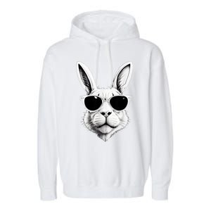 Bunny Face With Sunglasses Easter Day Garment-Dyed Fleece Hoodie