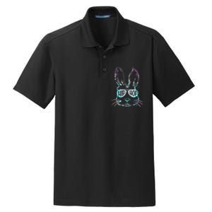 Bunny Face With Sunglasses For Easter Day Dry Zone Grid Polo