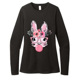 Bunny Face With Glasses Bubblegum Happy Easter Women Womens CVC Long Sleeve Shirt