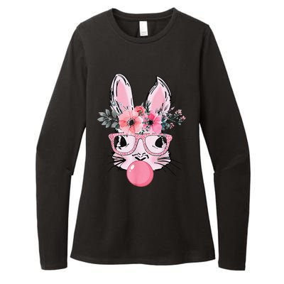 Bunny Face With Glasses Bubblegum Happy Easter Women Womens CVC Long Sleeve Shirt