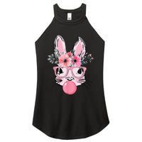 Bunny Face With Glasses Bubblegum Happy Easter Women Women’s Perfect Tri Rocker Tank