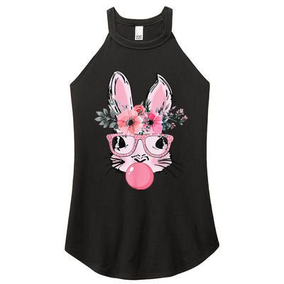 Bunny Face With Glasses Bubblegum Happy Easter Women Women’s Perfect Tri Rocker Tank