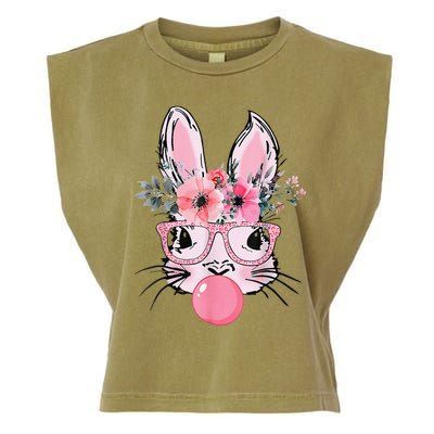 Bunny Face With Glasses Bubblegum Happy Easter Women Garment-Dyed Women's Muscle Tee